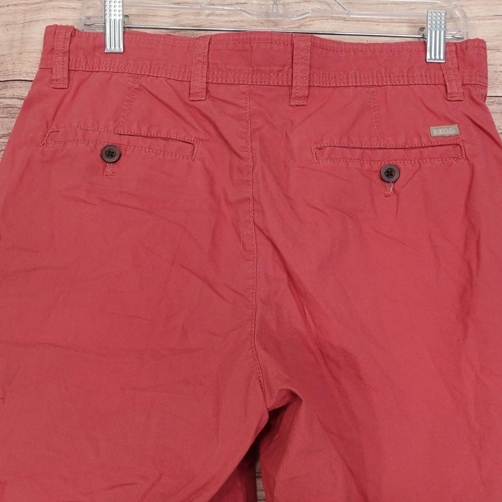 IZOD Saltwater Shorts Mens 32 Red Chino Cotton Canvas 10 Inseam Casual Summer - Picture 4 of 8